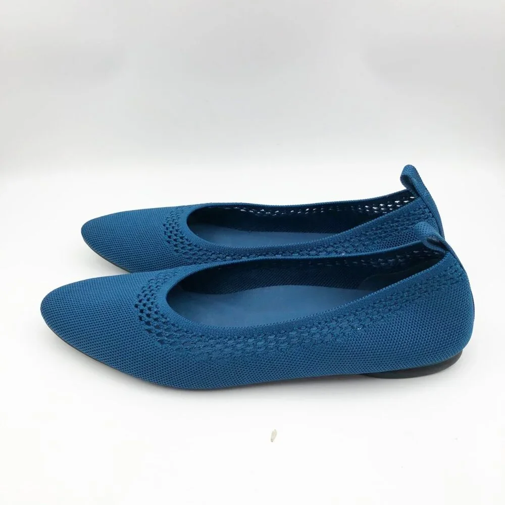VIVAIA Shoes Womens 12 Tamia Beatrice Round Toe Ballet Flats Marine Blue Knit